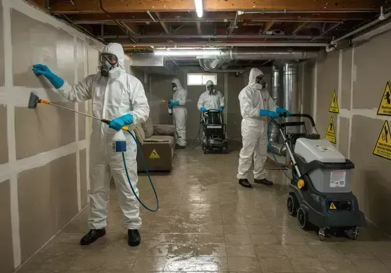 Basement Moisture Removal and Structural Drying process in Waynesville, MO